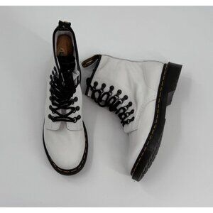 Dr. Martens 1460 White Leather Lace-Up Boots Womens Size 8 US / 6 UK / 39 EU